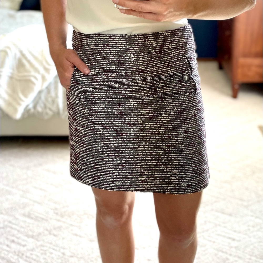 Ann Taylor Loft Skirt White, Gray, Burgundy